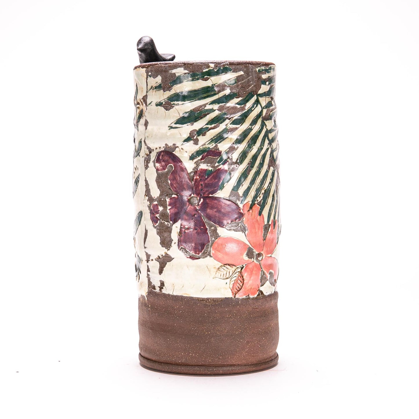 Cylinder Vase w/ Bird