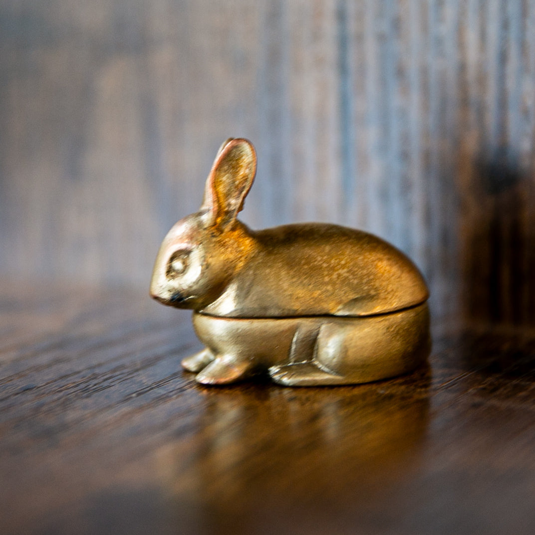 Antique Brass Finish Pewter Hare Decorative Box