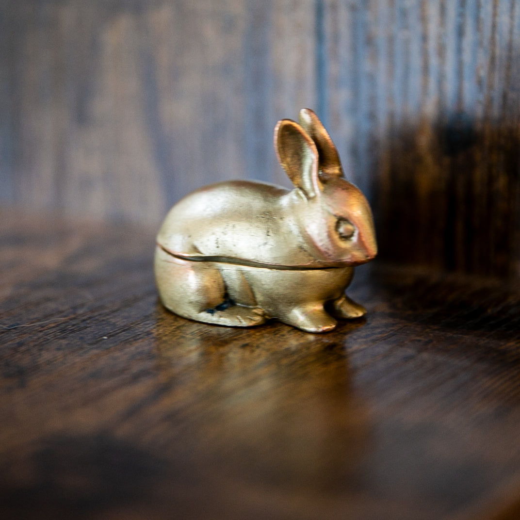 Antique Brass Finish Pewter Hare Decorative Box