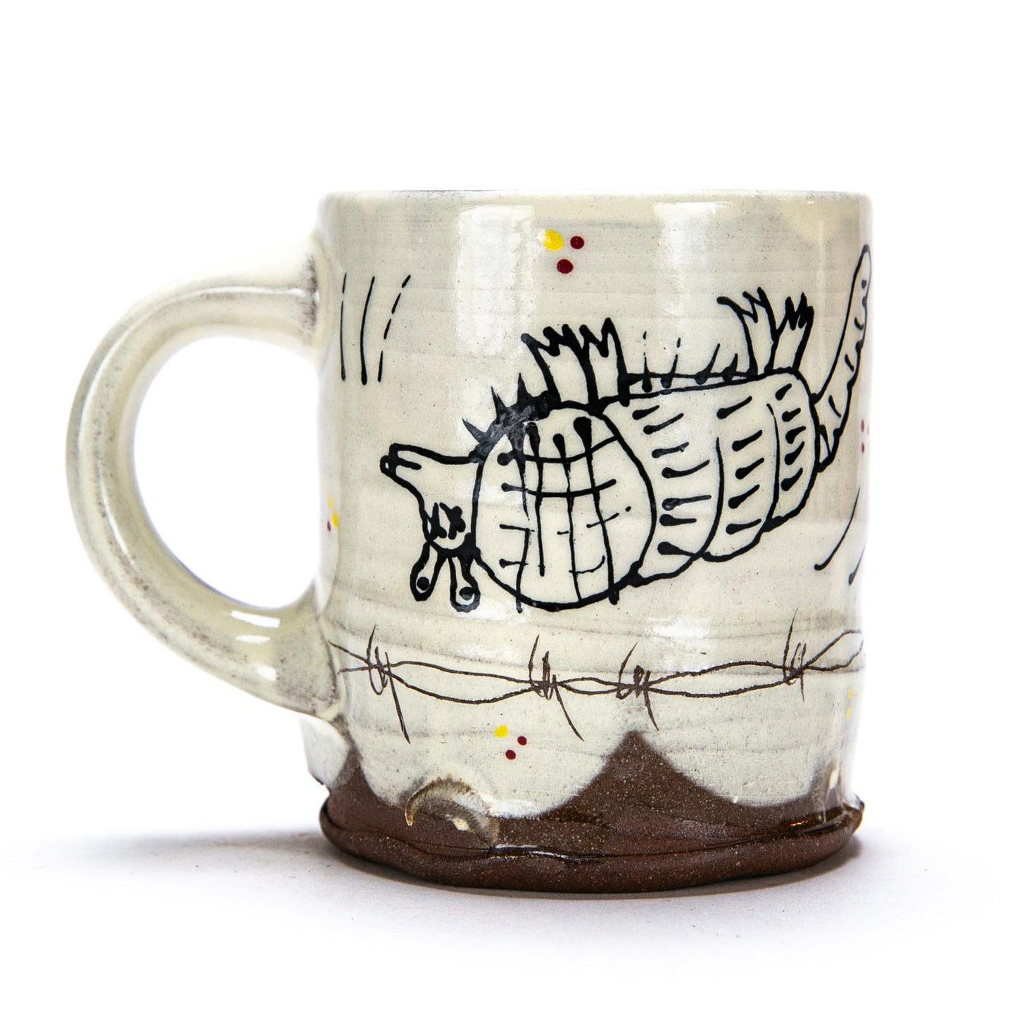 Mug with Dead Armadillo and Hat with Flowers
