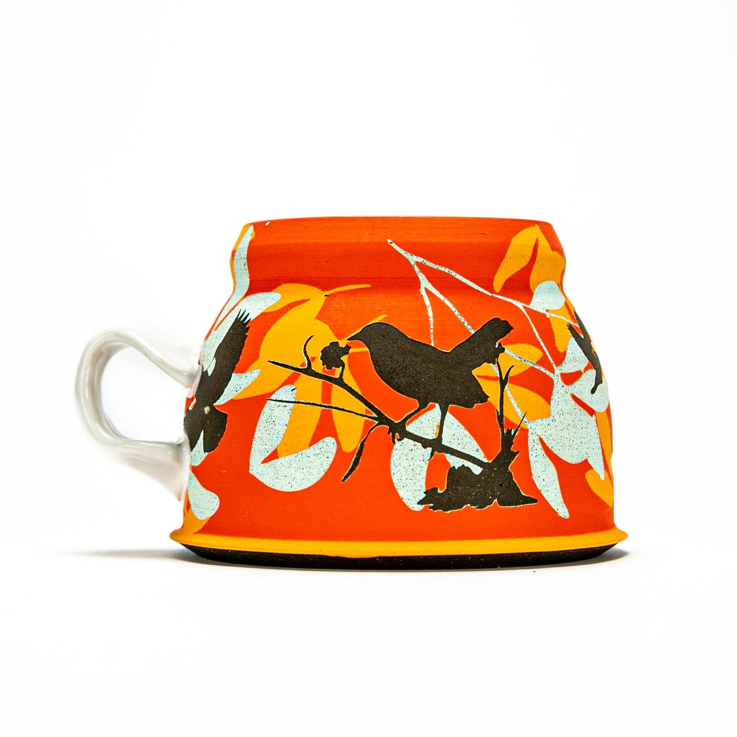 Red Wing Black Bird Mug - Orange