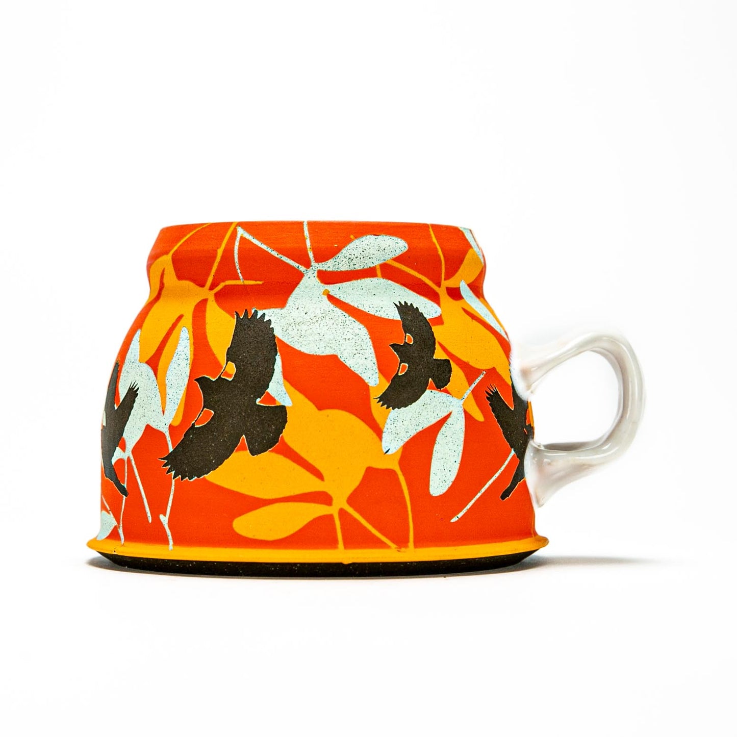 Red Wing Black Bird Mug - Orange