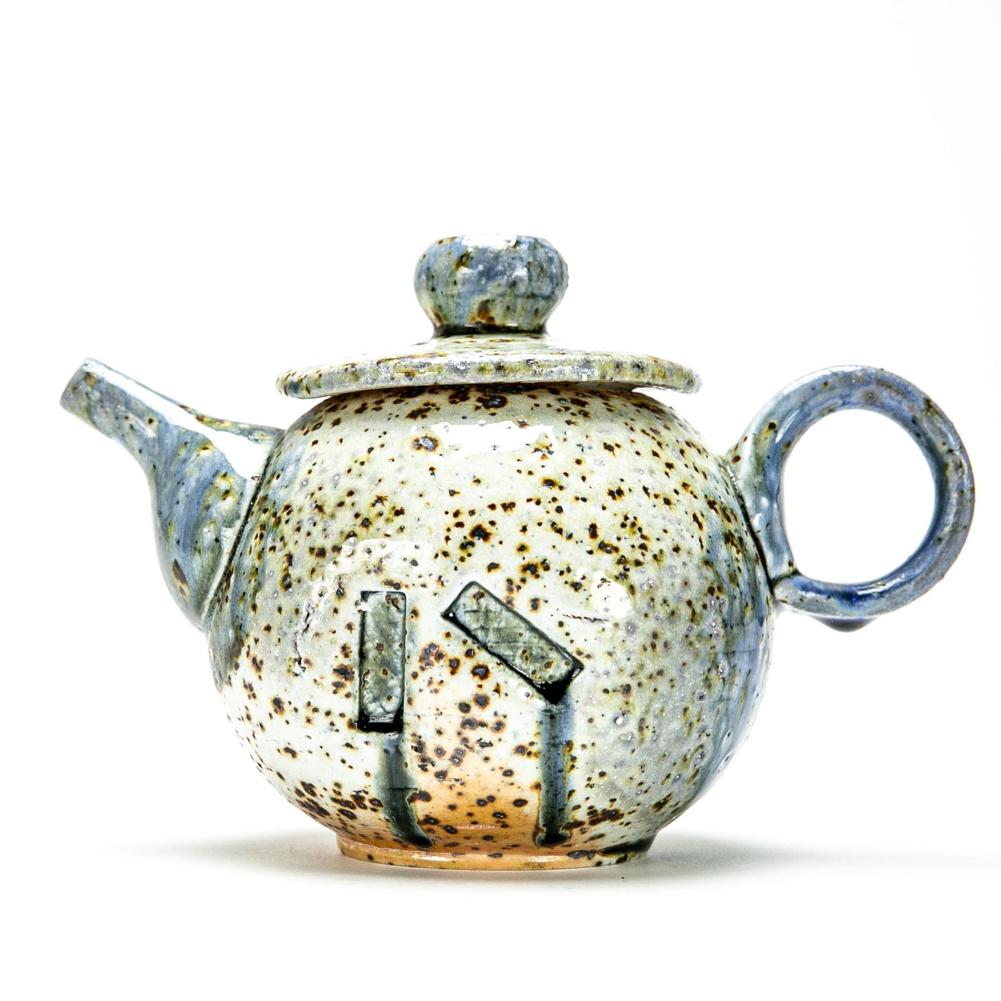 Stamped Blue Tea Pot