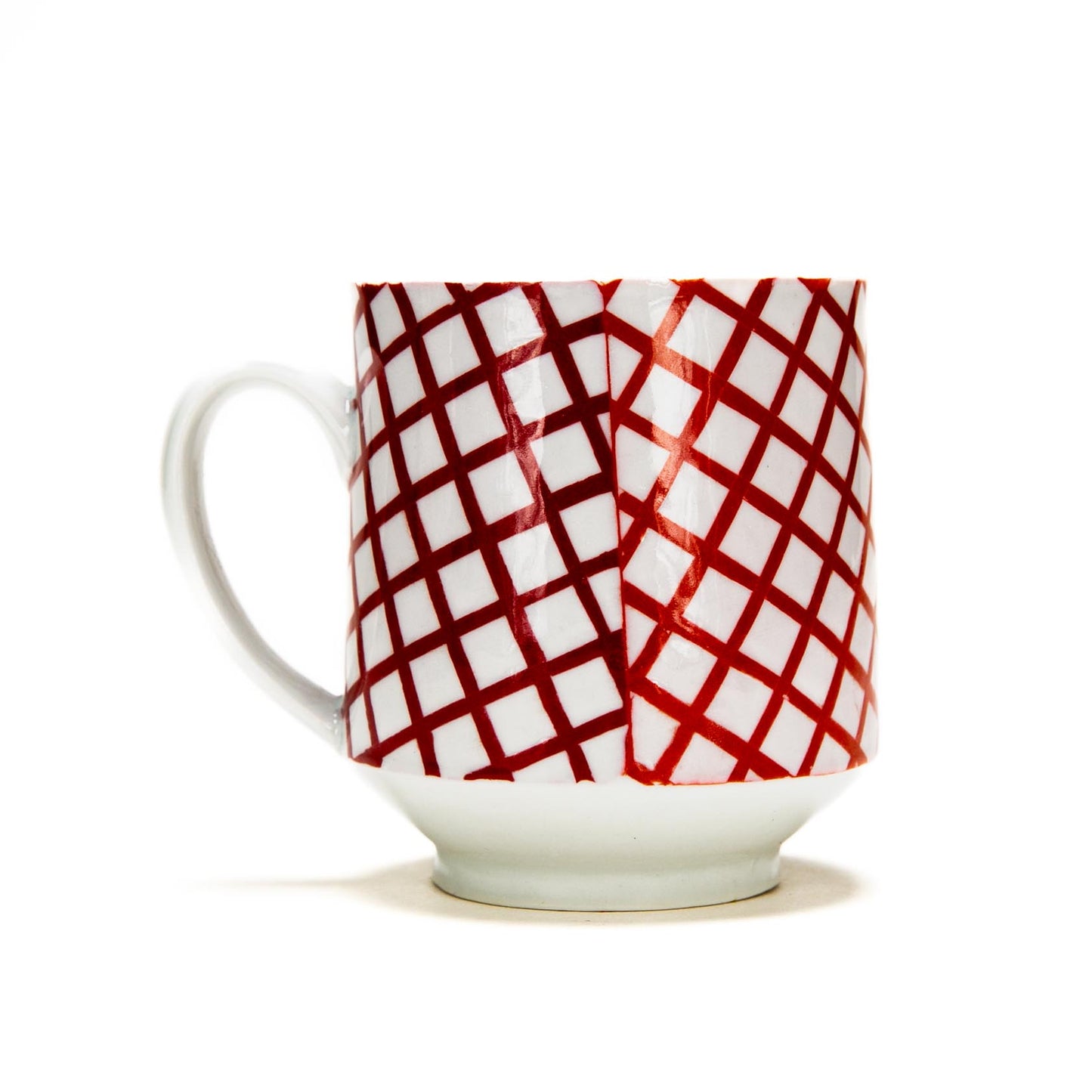 Red Grid Mug