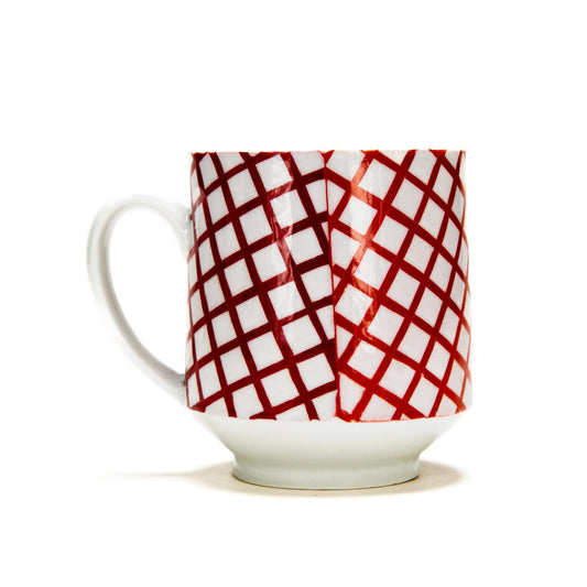 Red Grid Mug