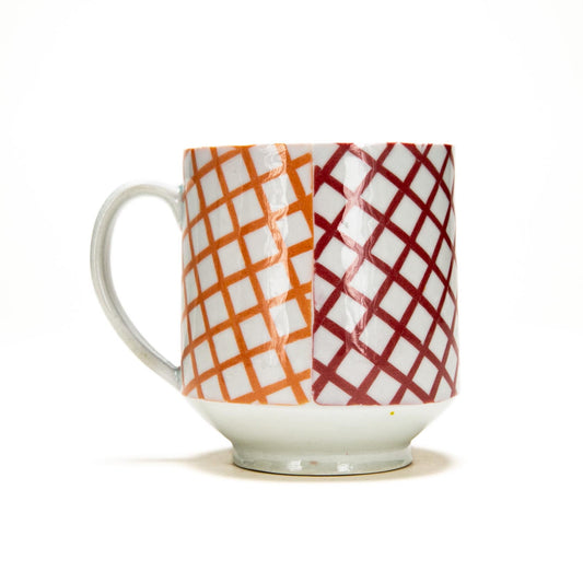 Orange Grid Mug