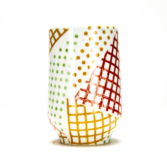 Yellow & Orange Grid Dot Tumbler