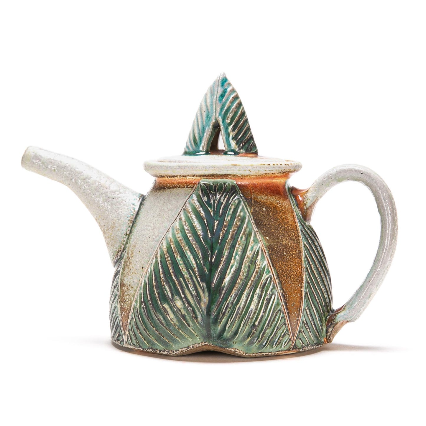 Green Carved Tea Pot Set