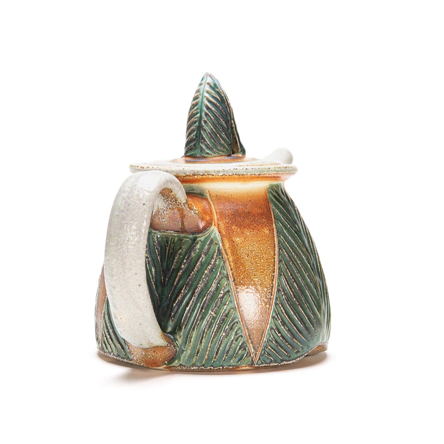 Green Carved Tea Pot Set